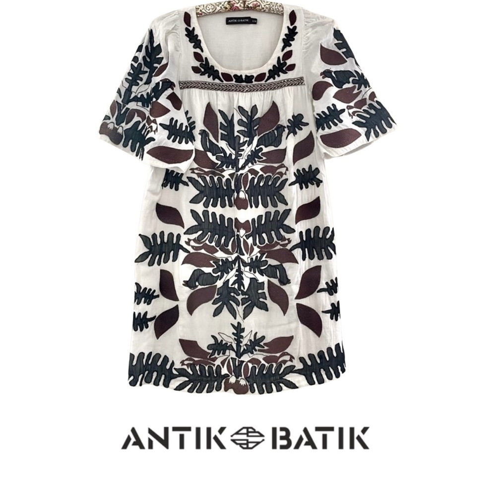 Antik Batik embroidered cotton mini dress S
